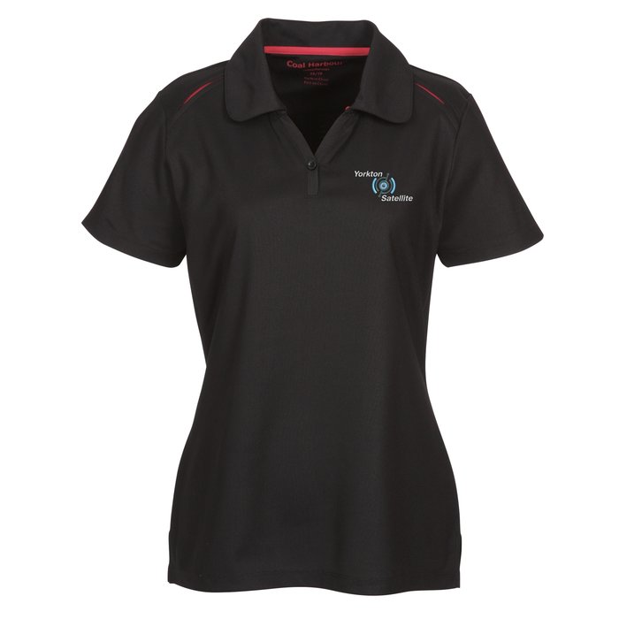 Custom Coal Harbour Snag Resistant Contrast V-Neck Polo - Ladies'