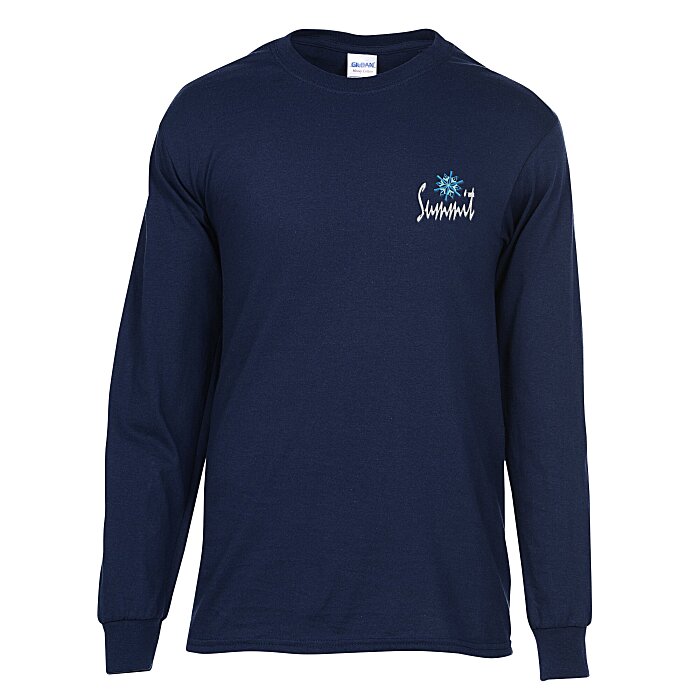 Custom Gildan Heavy Cotton LS T-Shirt - Men's - Embroidered - Colours