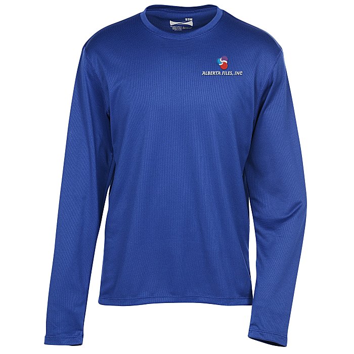 Custom Popcorn Knit Performance Long Sleeve Tee - Men's - Embroidered