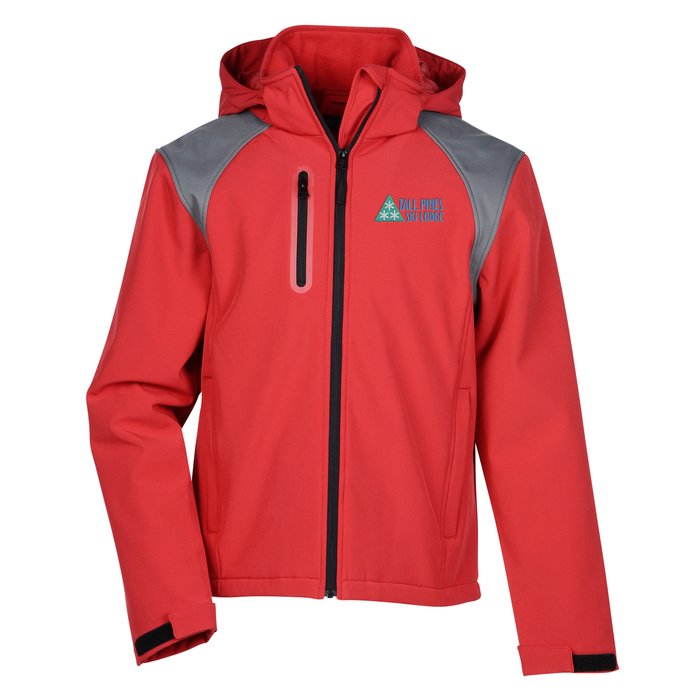 Custom Contrasting Colour Hooded Soft Shell Jacket - Men's