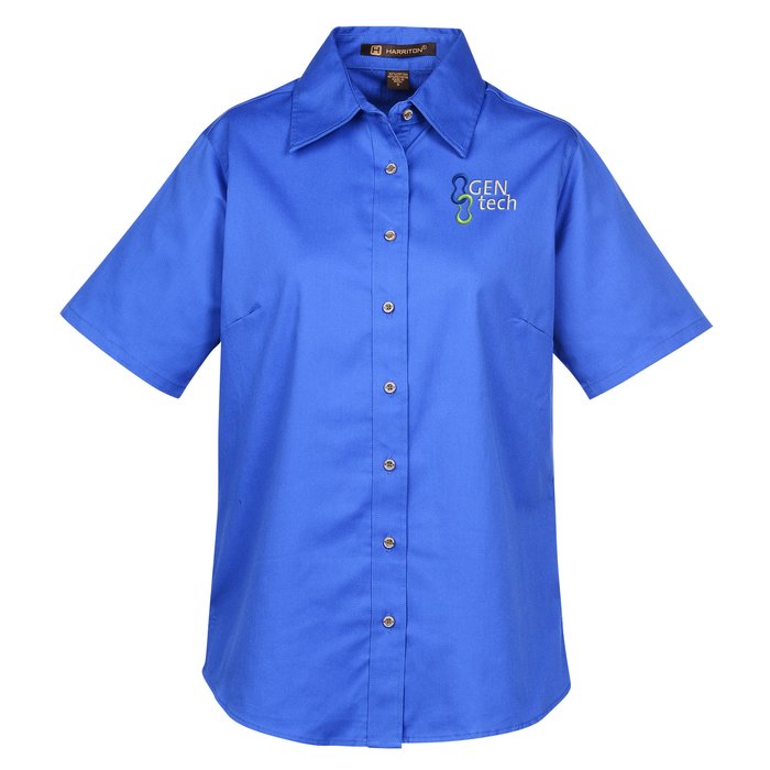Custom Harriton Twill SS Shirt with Stain Release - Ladies'