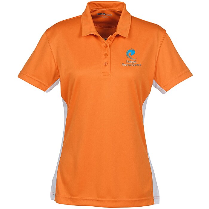 Custom Side Swipe Colourblock Performance Polo - Ladies' - 24 hr
