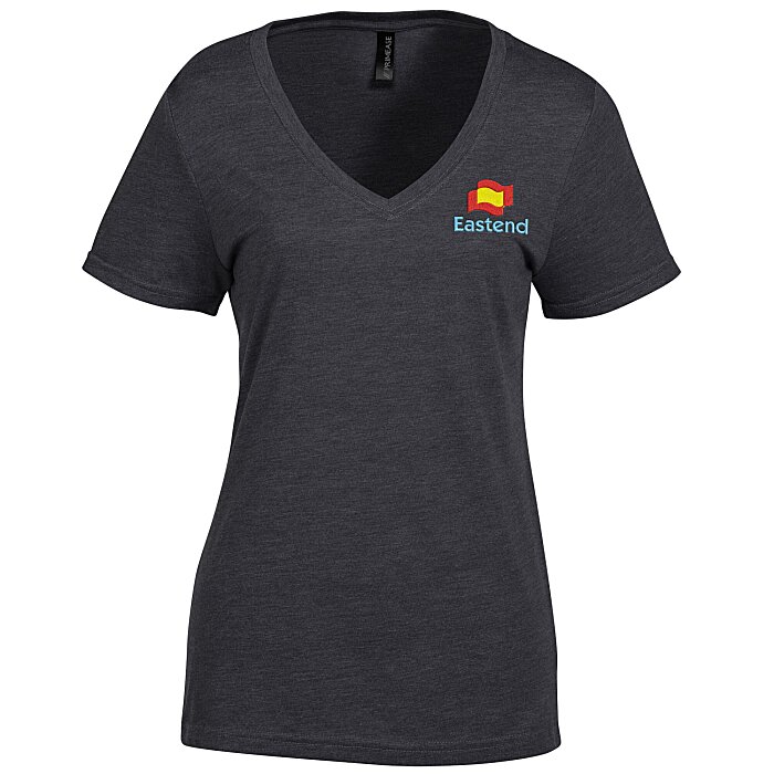 Custom Primease Tri-Blend Deep V-Neck Tee - Ladies' - Embroidered