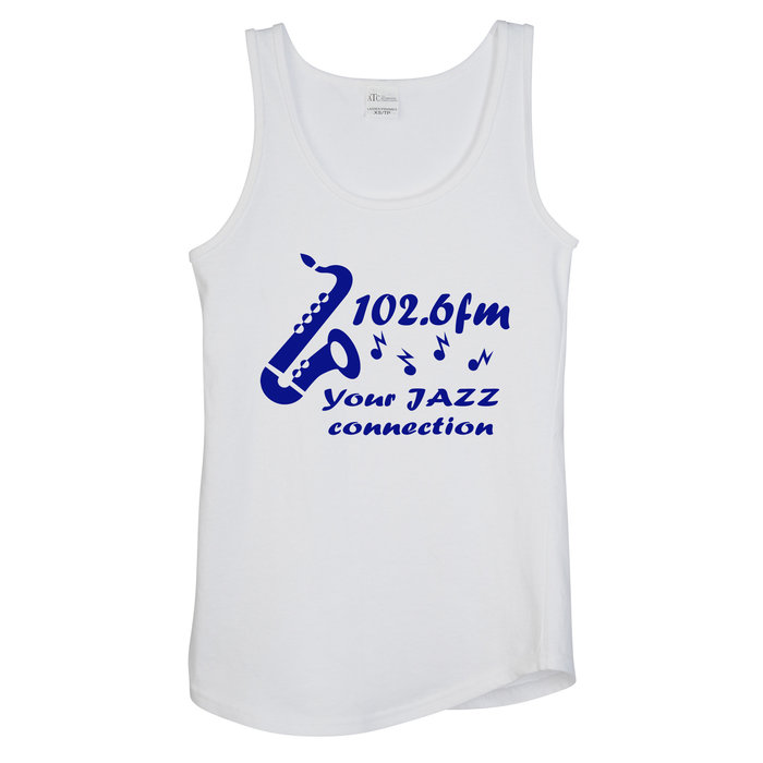 Custom Everyday Cotton Tank Top - Ladies' - White - Screen