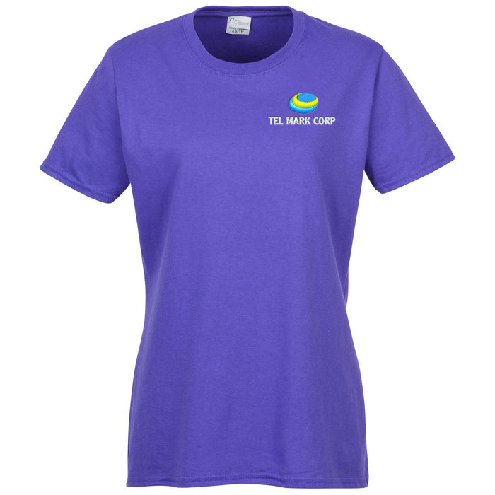 Custom Everyday Cotton T-Shirt - Ladies' - Colours - Embroidered