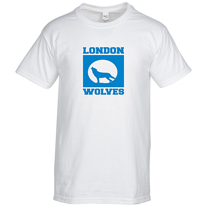 Custom M&O Ringspun Cotton T-Shirt - White - Screen