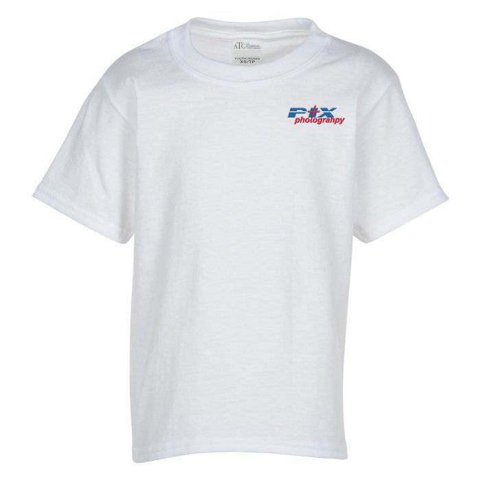 Custom Everyday Cotton T-Shirt - Youth - White - Embroidered