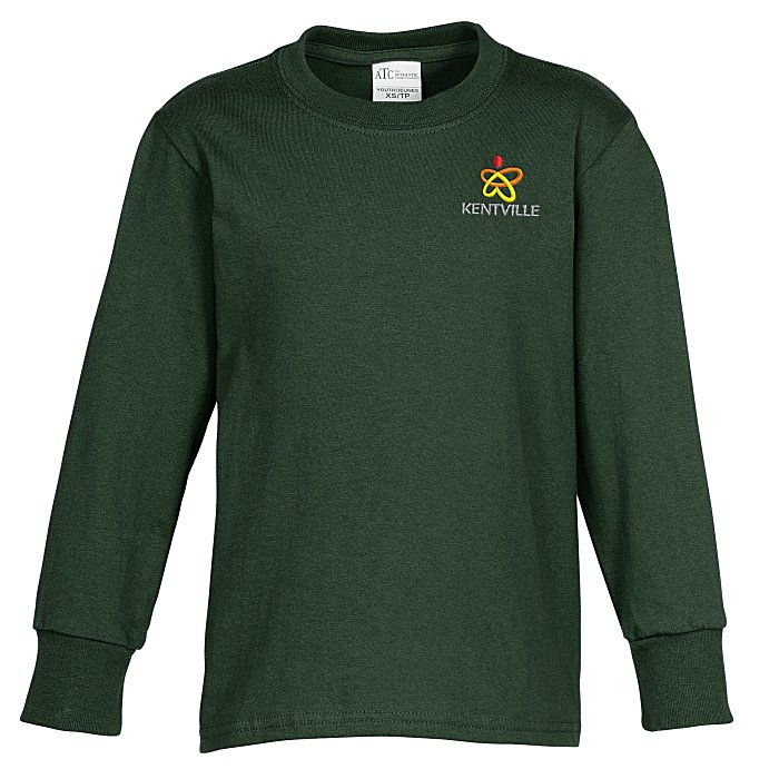 Custom Everyday Cotton LS T-Shirt - Youth - Colours - Embroidered