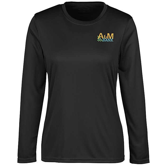 Custom Spin Dye Jersey LS Tee - Ladies' - Embroidered