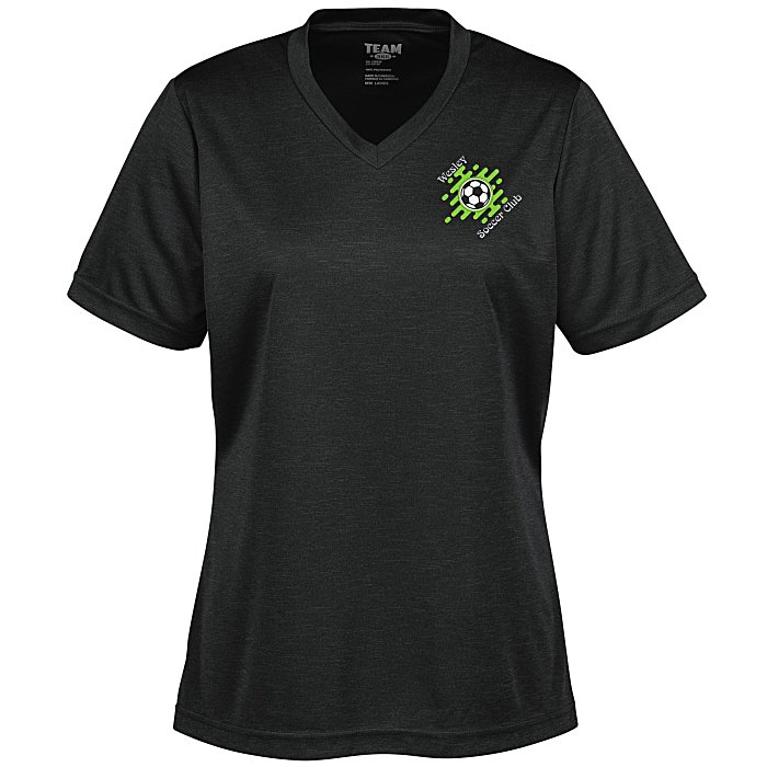 Custom Zone Performance Tee - Ladies' - Heathers - Embroidered