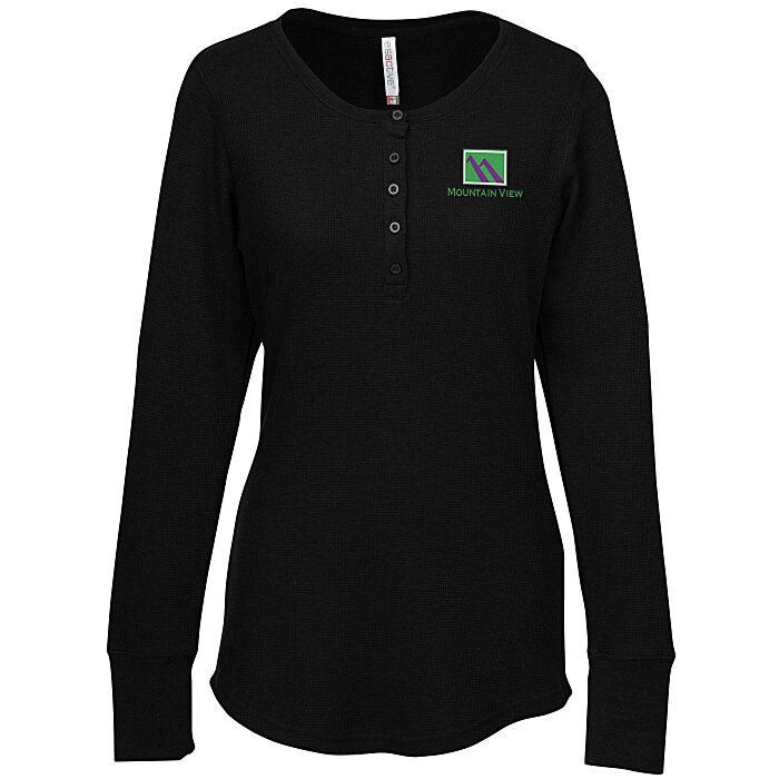 Custom ESActive Vintage Thermal Henley - Ladies'