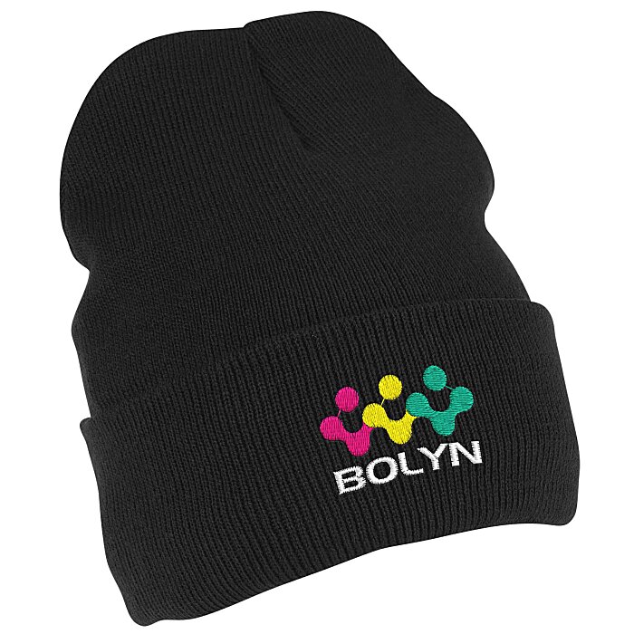 Custom Jersey Lined Knit Cuffed Beanie