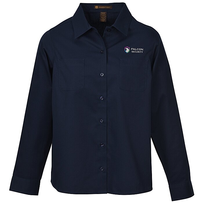 Custom Harriton Advantage IL Long Sleeve Work Shirt - Ladies'