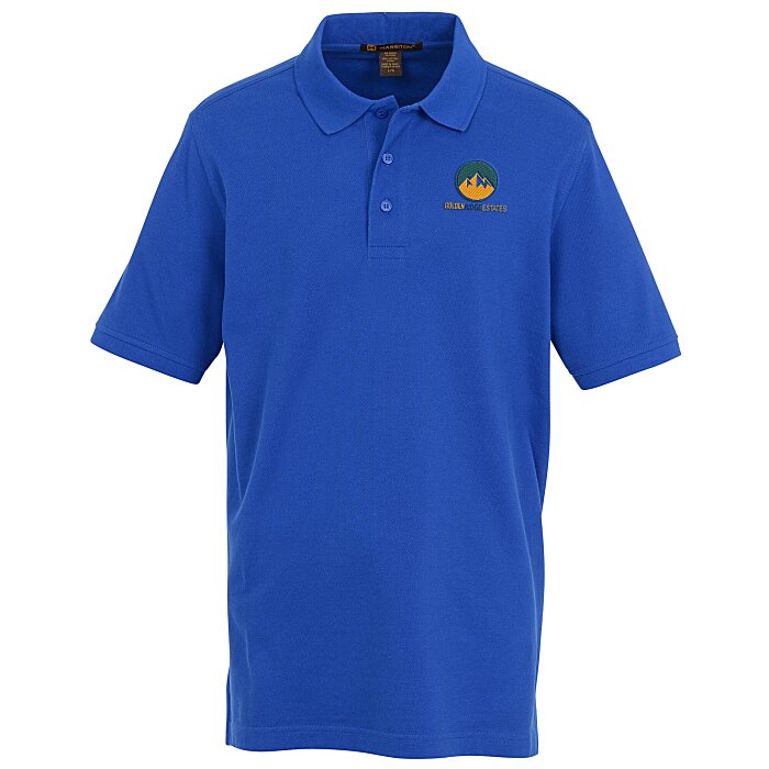 Custom Harriton Valiant Cotton Snag Protect Polo - Men's