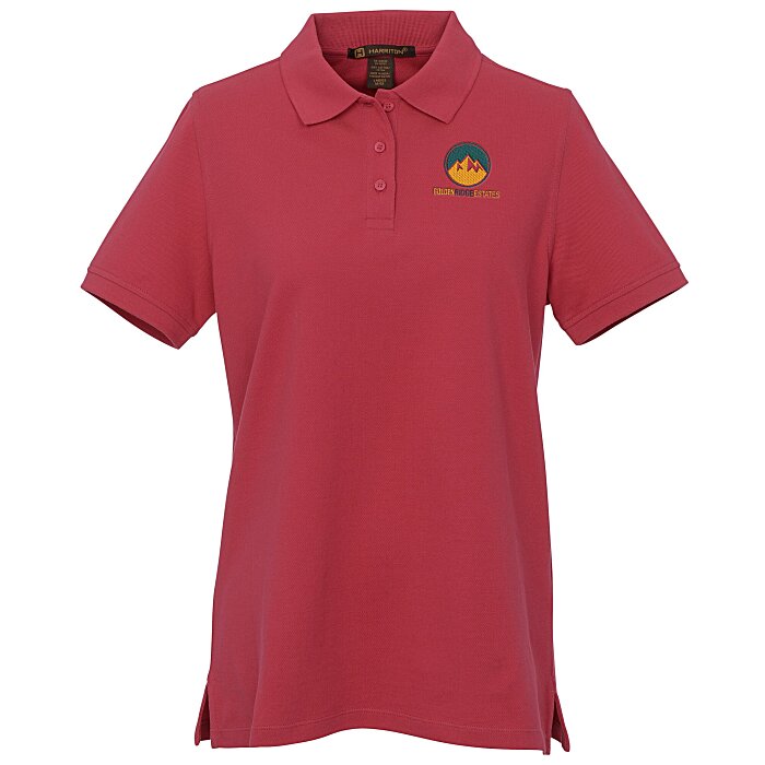 Custom Harriton Valiant Cotton Snag Protect Polo - Ladies'