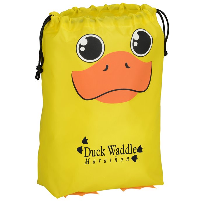 Custom Paws and Claws Drawstring Gift Bag - Duck