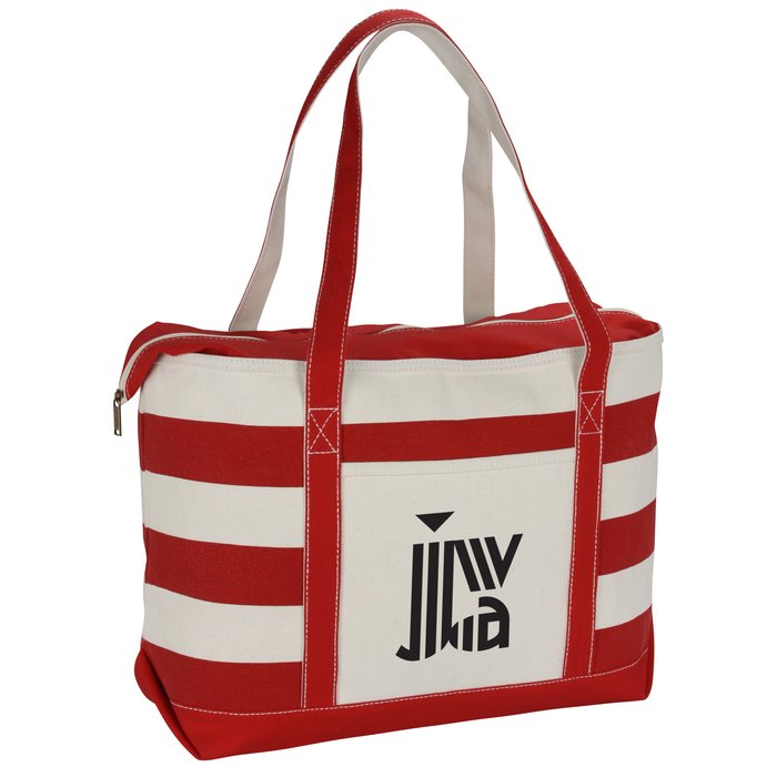 Custom Canvas Nautical 18-oz Zip Top Tote - 14 inches x 24 inches
