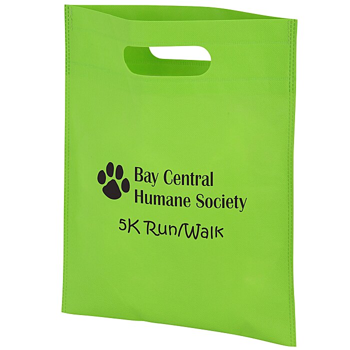 Custom Non-Woven Cut-Out Handle Bag - 14 inches x 11 inches