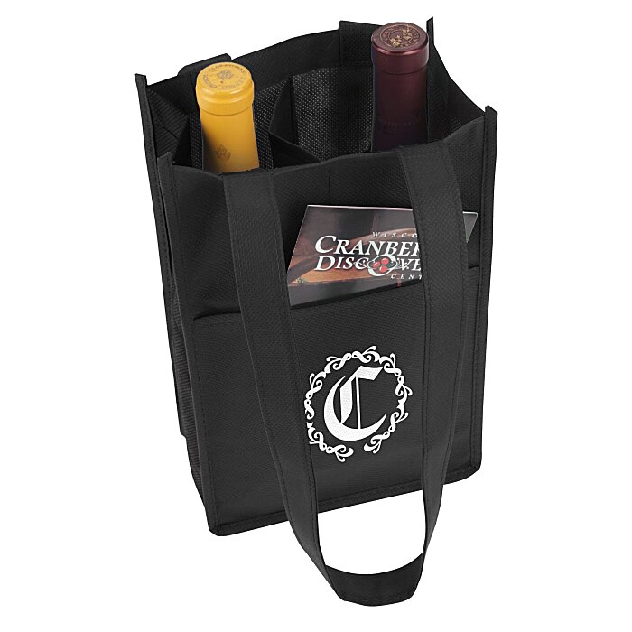 Custom Non-Woven Two Bottle Bag - 24 hr