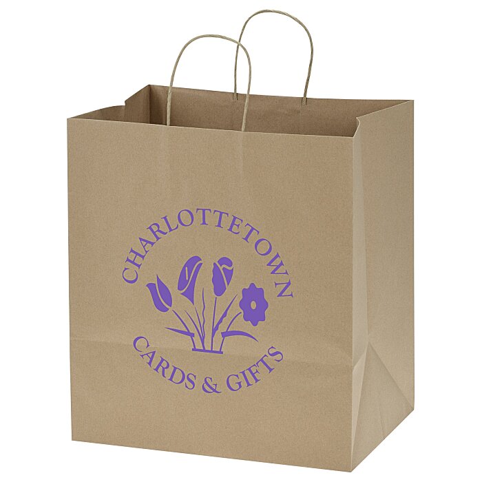 Custom Kraft Paper Brown Shopping Bag - 15-1/2