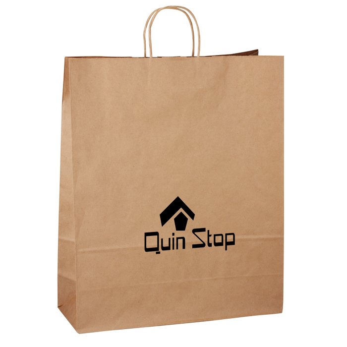 Custom Kraft Paper Brown Shopping Bag - 19