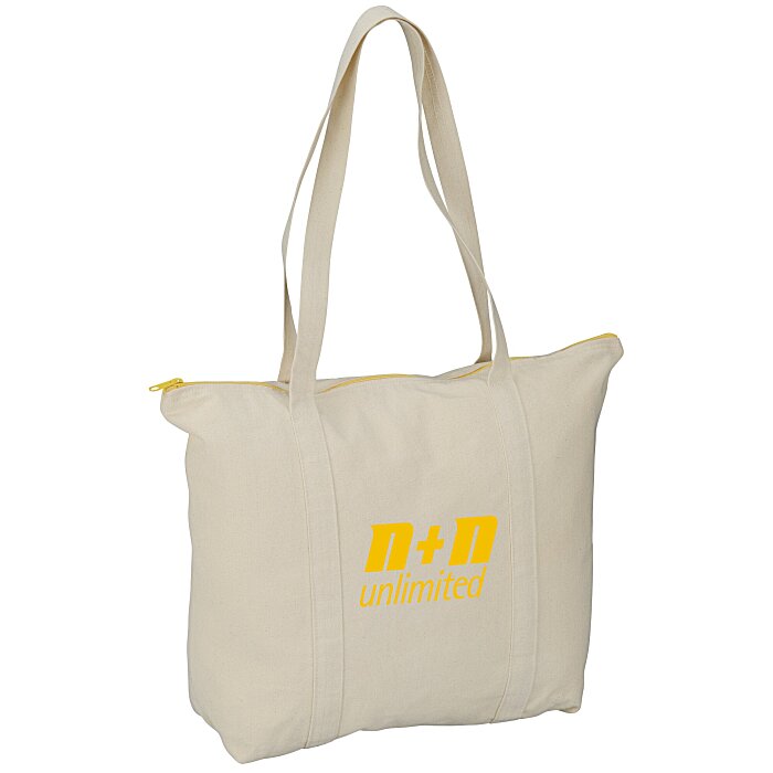 Custom Chroma Zip 10-oz Cotton Tote - 15 inches x 17 1/2 inches