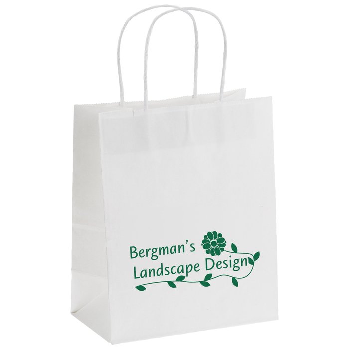 Custom Matte White Shopping Bag - 10-3/4