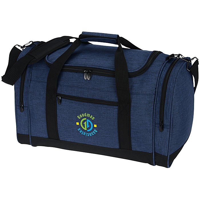 Custom 4imprint Heathered Leisure Duffel - Embroidered