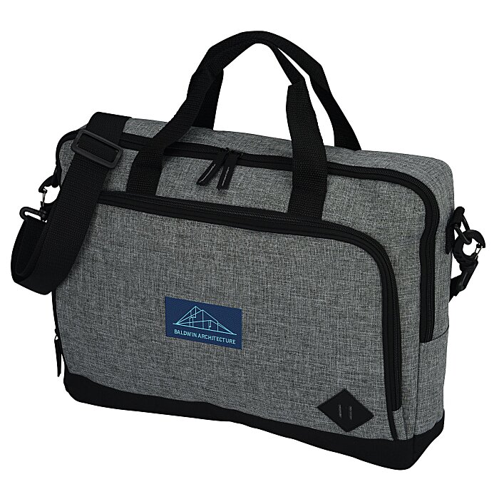 Custom Graphite 15-inch Laptop Briefcase Bag - Embroidered
