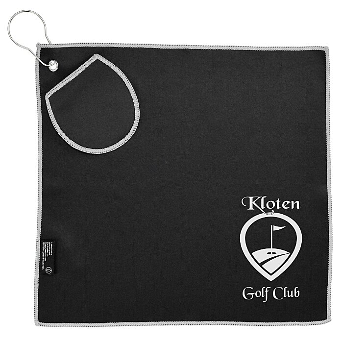 Custom Golf Towel with Ball Cleaning Pouch