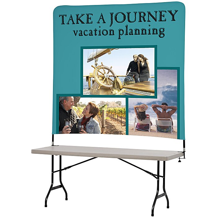 Custom Tabletop Banner System with Tall Back Wall - 6 feet