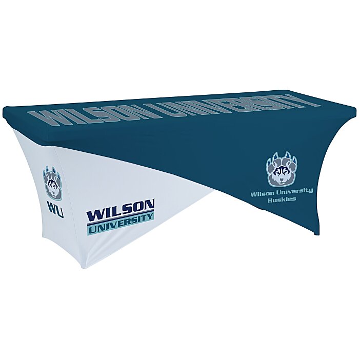 Custom Hemmed UltraFit Cross Over Table Cover - 6 feet - Full Colour