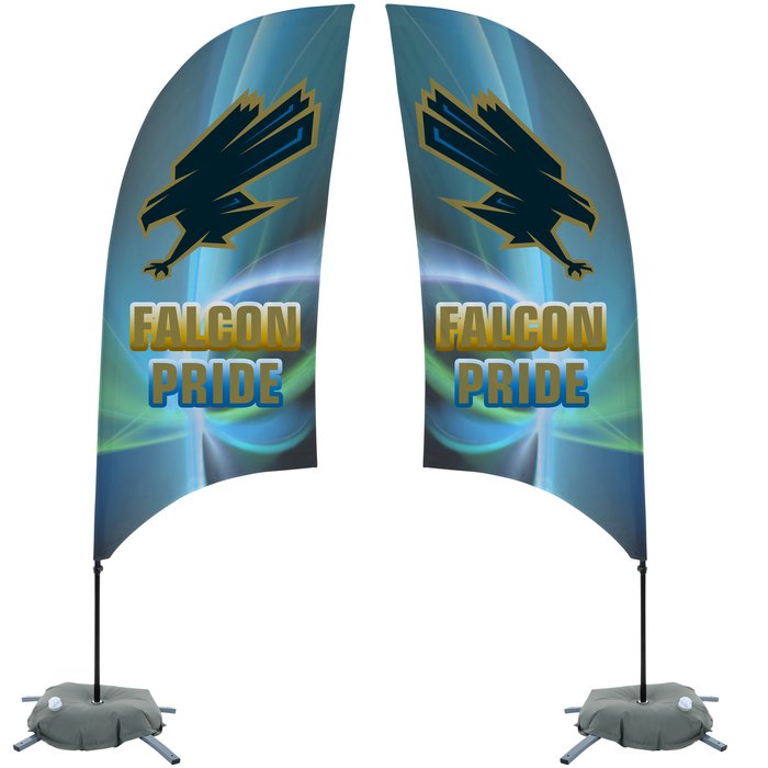 Custom Indoor Value Razor Sail Sign - 7 1/2 feet - Two Sided