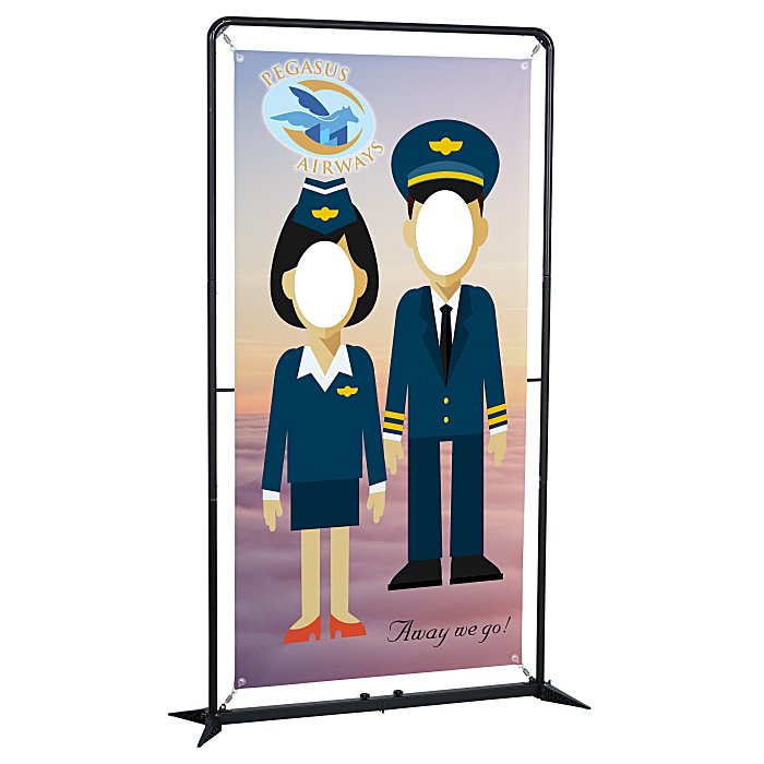 Custom FrameWorx Banner Stand - 54 inches - Two Faces Cut Out
