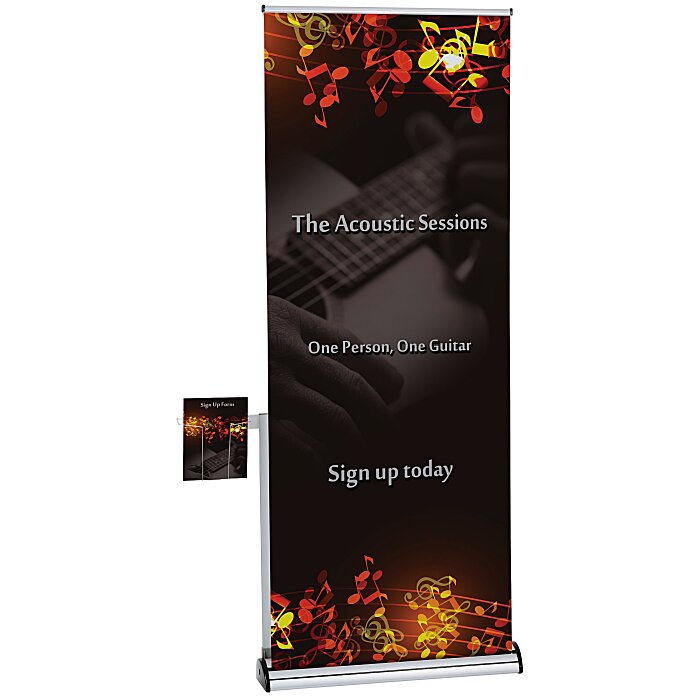 Custom Barracuda Retractable Banner Display with Literature Pocket