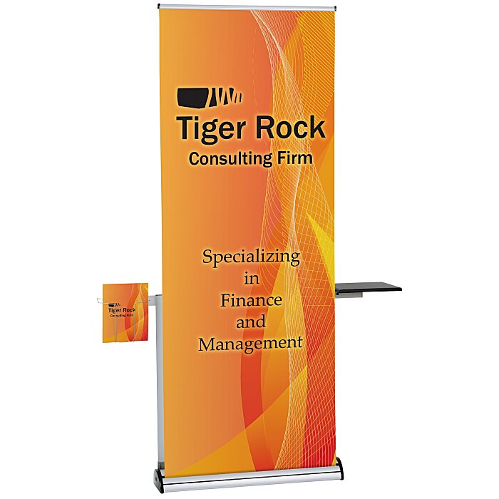 Custom Barracuda Retractable Banner Display with Table & Literature Pocket