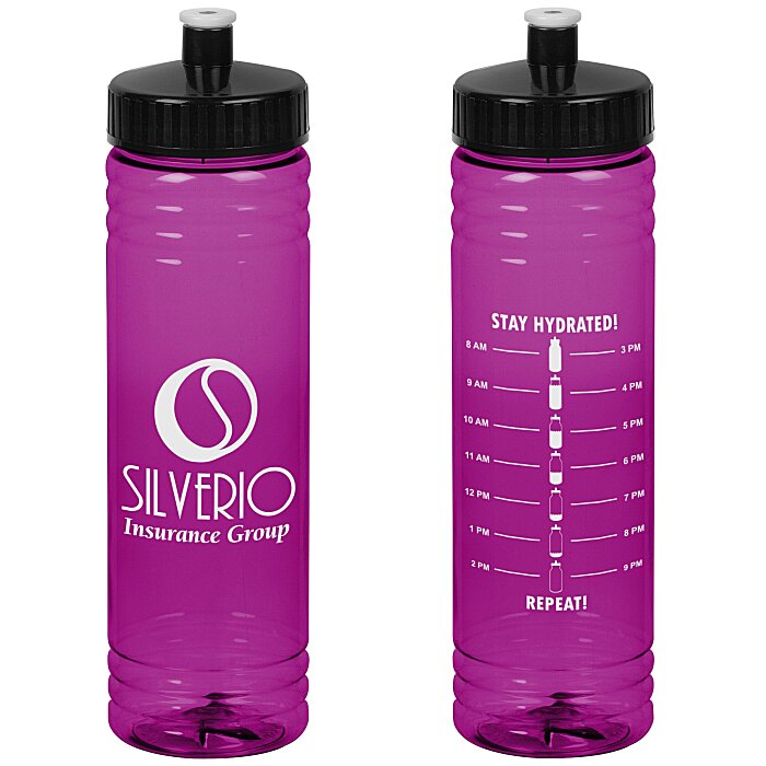 Custom Halcyon Water Bottle with Stay Hydrated Graphics - 24 oz