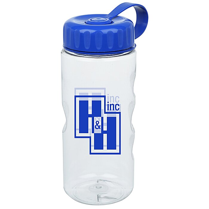 Custom Clear Impact Mini Mountain Sport Bottle with Tethered Lid - 22 oz