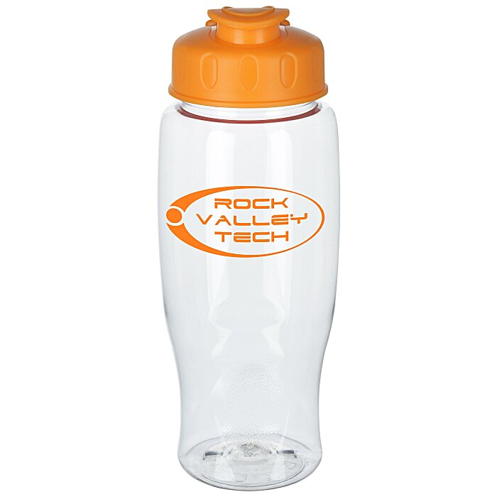 Custom Clear Impact Comfort Grip Bottle with Flip Lid -27 oz