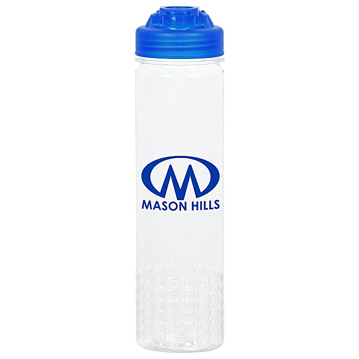 Custom PolySure Out of the Block Water Bottle with Flip Lid - 24 oz - Clear