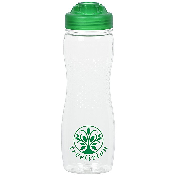 Custom Refresh Zenith Water Bottle with Flip Lid - 24 oz - Clear