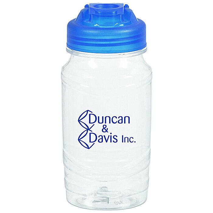 Custom Refresh Surge Water Bottle with Flip Lid - 16 oz - Clear