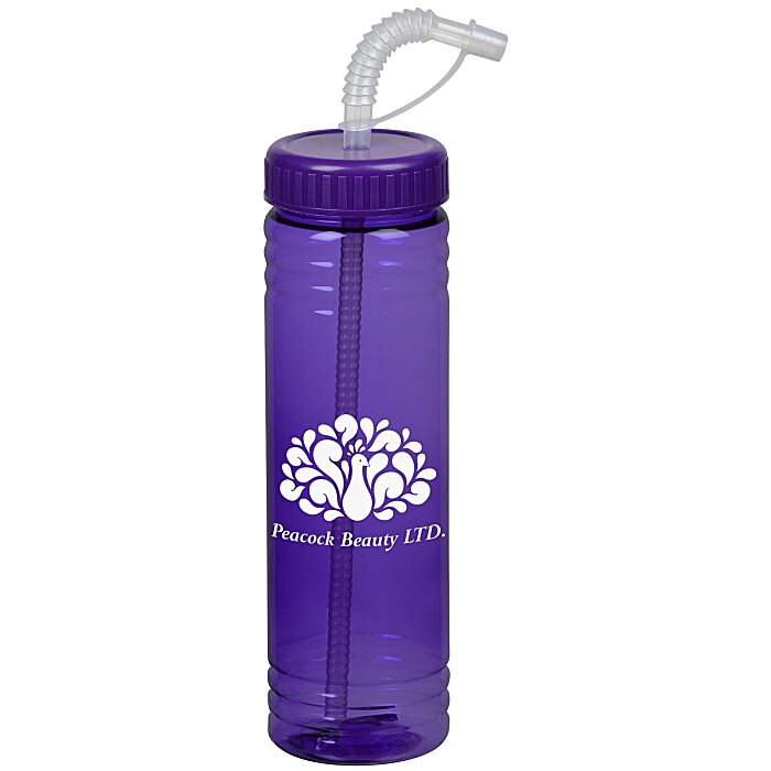 Custom Halcyon Water Bottle with Straw Lid - 24 oz