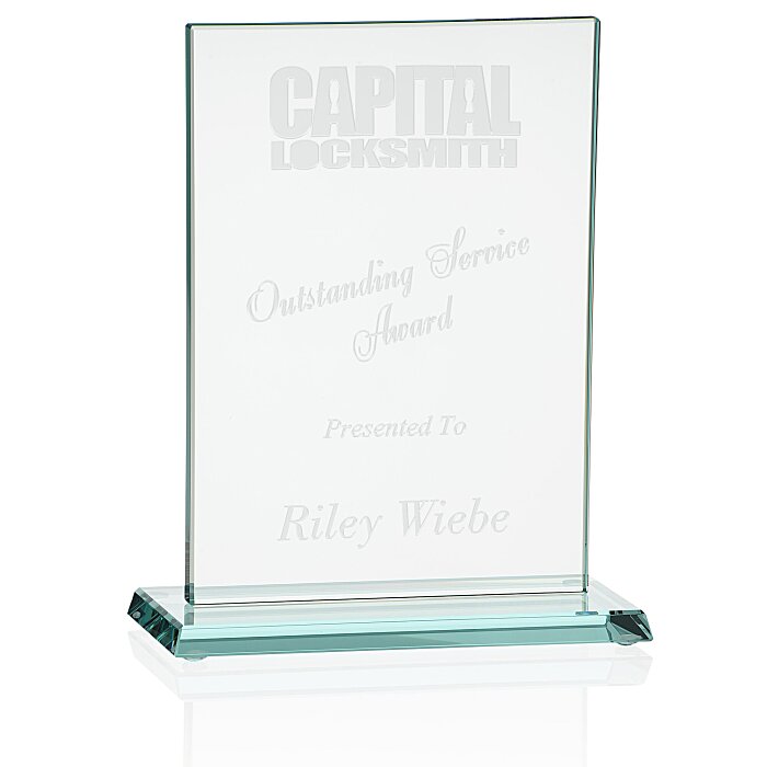 Custom Stately Jade Glass Award - 9 inches