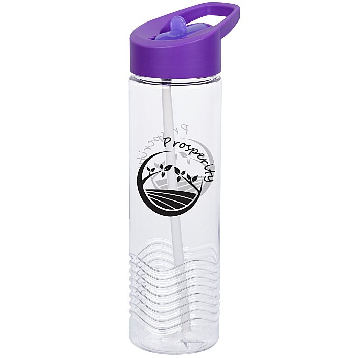 Custom Clear Impact Twist Water Bottle with Flip Straw Lid - 24 oz