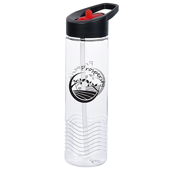 Custom Clear Impact Twist Water Bottle with Two-Tone Flip Straw Lid - 24 oz