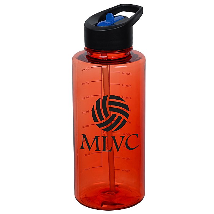 Custom Mountain Bottle with Two-Tone Flip Straw Lid - 36 oz