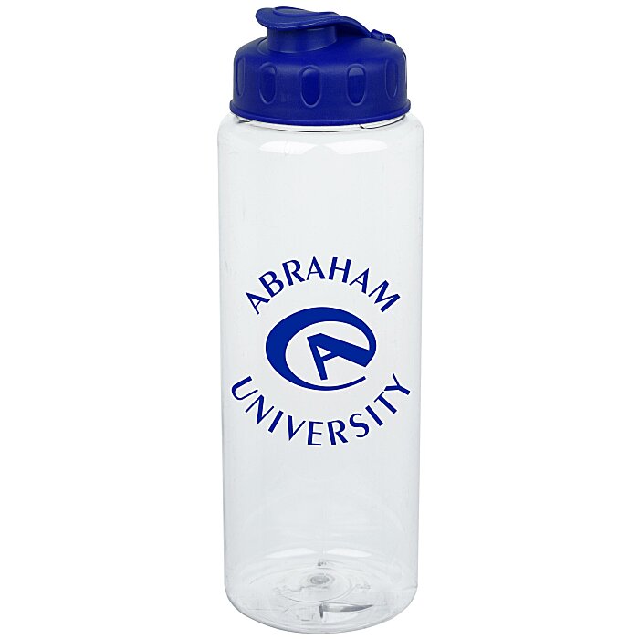 Custom Clear Impact Guzzler Sport Bottle with Flip Lid - 32 oz