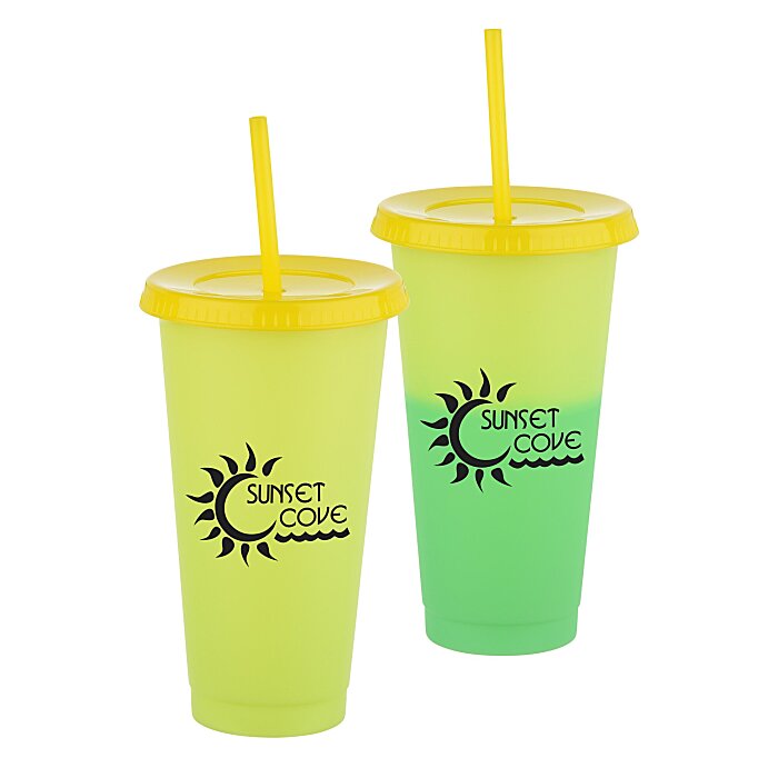Custom Chameleon Colour Change Tumbler with Straw - 24 ounces
