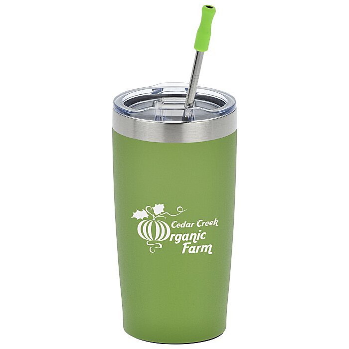 Custom Yowie Vacuum Tumbler with Stainless Straw Set - 18 oz - Powder Coat